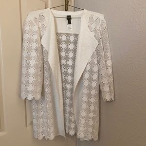 Chico’s white polyester jacket, Travelers